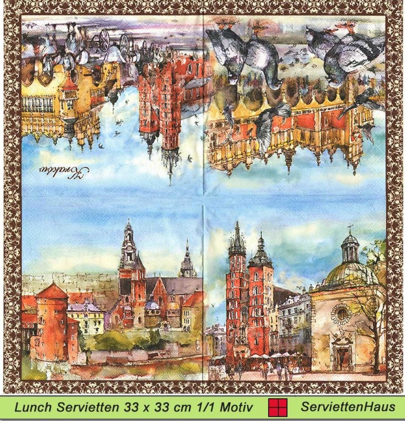 Polen - Krakau - 1 Lunch Serviette - halbes Motiv